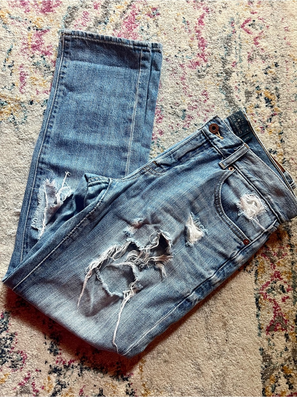 🦋☘️Lucky Brand Destructed Sienna Cigarette Ripped Denim Jeans☘️🦋